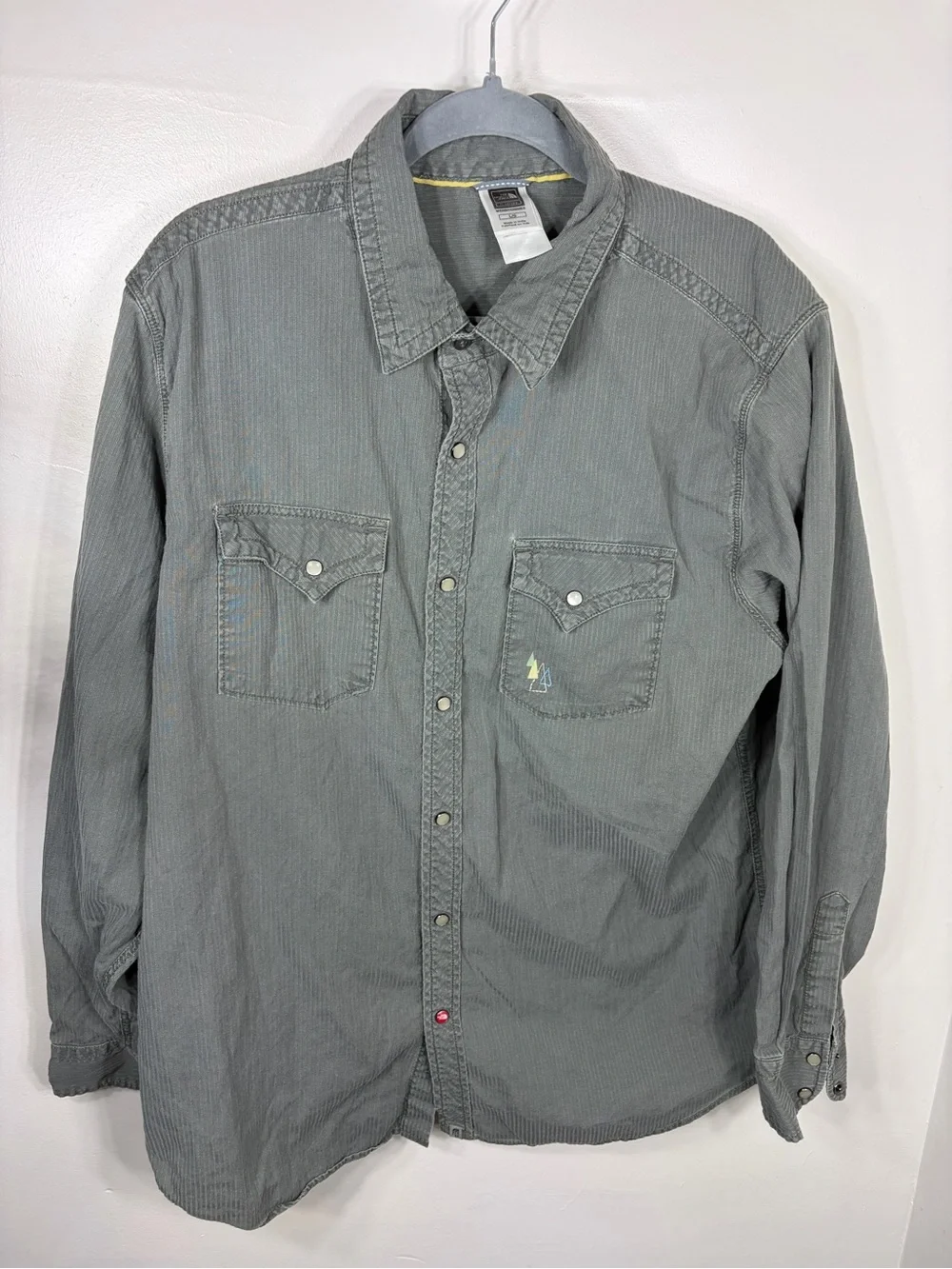 The North Face 45/7 Series Snap Shirt Mens Large Gray Western Hiking Outdoor